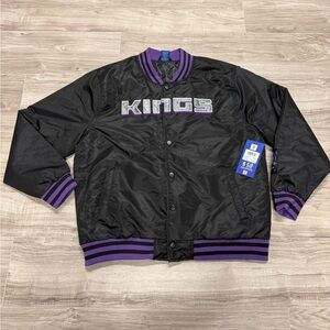 80s Style Sacramento Kings Black and Purple Men's Jacket Men Size XL Ultra Game